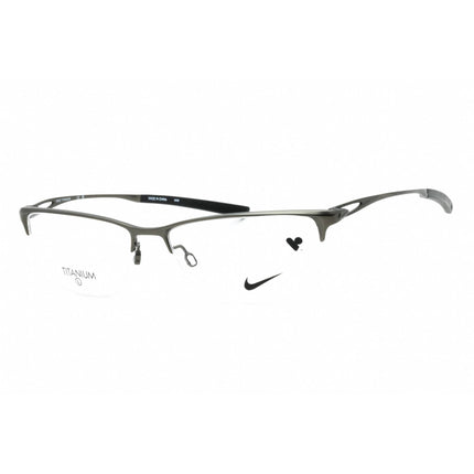 Nike Men's Eyeglasses - Satin Gunmetal/Black Half Rim Titanium Frame | NIKE 6064 070 ,