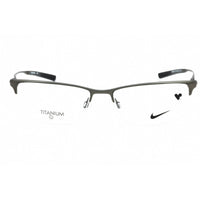 Nike Men's Eyeglasses - Satin Gunmetal/Black Half Rim Titanium Frame | NIKE 6064 070 ,