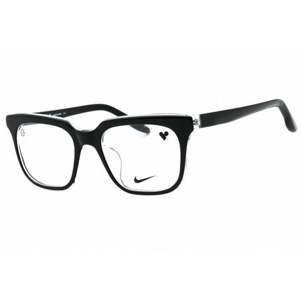 Nike Women's Eyeglasses - Black/Crystal Clear Square Acetate Frame | NIKE 7167LB 010 ,