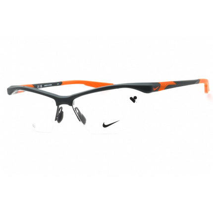 Nike Men's Eyeglasses - Matte Dark Grey Cat Eye Half Rim Frame | NIKE 7401 034 ,