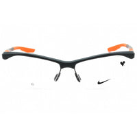 Nike Men's Eyeglasses - Matte Dark Grey Cat Eye Half Rim Frame | NIKE 7401 034 ,