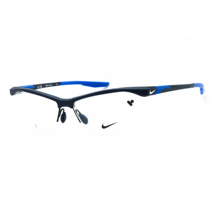 Nike Men's Eyeglasses - Matte Midnight Navy Cat Eye Half Rim Frame | NIKE 7401 410 ,