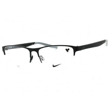 Nike Men's Eyeglasses - Satin Black/Matte Black Half Rim Metal Frame | NIKE 8153 001 ,