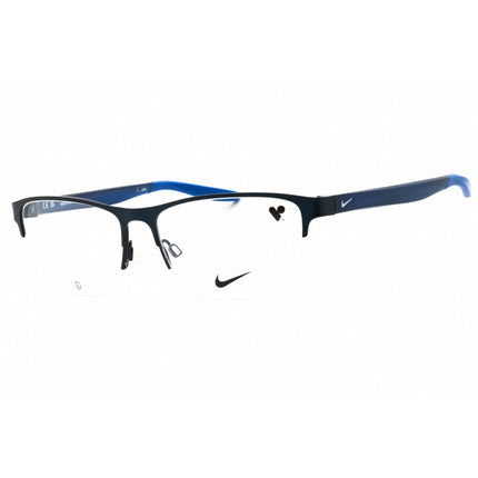 Nike Men's Eyeglasses - Satin Navy/Matte Midnight Half Rim Metal Frame | NIKE 8153 410 ,