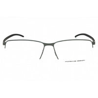 Porsche Men's Eyeglasses - Dark Gunmetal Rectangular Half Rim Metal Frame | P8347 C ,