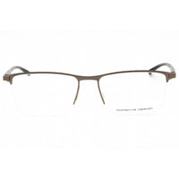 Porsche Men's Eyeglasses - Brown Rectangular Half Rim Metal Frame | P8371 D ,
