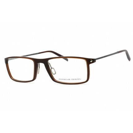 Porsche Men's Eyeglasses - Brown Rectangular Full Rim Plastic Frame | P8384 D ,