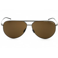 Porsche Men's Sunglasses - Gunmetal Grey Aviator Full Rim Titanium Frame | P8688 D ,