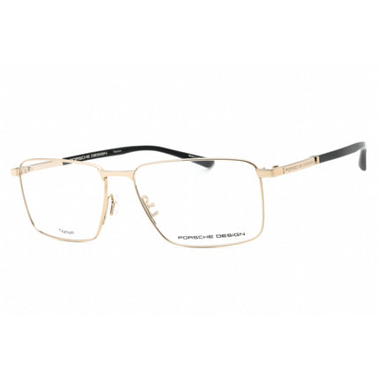 Porsche Men's Eyeglasses - Gold Rectangular Full Rim Metal Frame | P8729 B ,