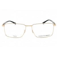 Porsche Men's Eyeglasses - Gold Rectangular Full Rim Metal Frame | P8729 B ,