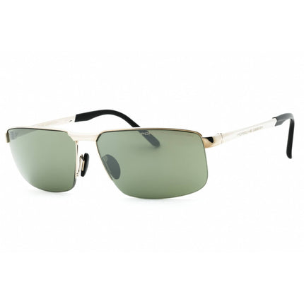 Porsche Men's Sunglasses - Gold Rectangular Full Rim Titanium Frame | P8917 D ,
