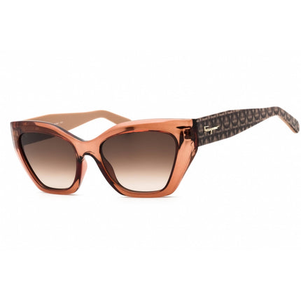 Salvatore Ferragamo Women's Sunglasses - Transparent Brown Cat Eye Frame | SF1043S 232 ,