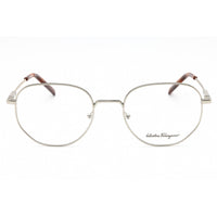 Salvatore Ferragamo Men's Eyeglasses - Shiny Silver Geometric Metal Frame | SF2215 041 ,