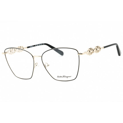 Salvatore Ferragamo Women's Eyeglasses - Gold/Black Cat Eye Metal Frame | SF2217 703 ,