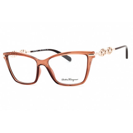 Salvatore Ferragamo Women's Eyeglasses - Transparent Brown Cat Eye Frame | SF2921 232 ,