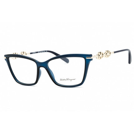 Salvatore Ferragamo Women's Eyeglasses - Transparent Blue Cat Eye Frame | SF2921 432 ,
