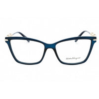 Salvatore Ferragamo Women's Eyeglasses - Transparent Blue Cat Eye Frame | SF2921 432 ,