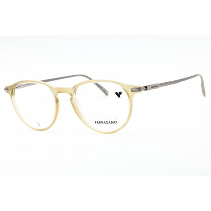 Salvatore Ferragamo Men's Eyeglasses - Opaline Olive Round Full Rim Frame | SF2976 330 ,