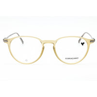 Salvatore Ferragamo Men's Eyeglasses - Opaline Olive Round Full Rim Frame | SF2976 330 ,