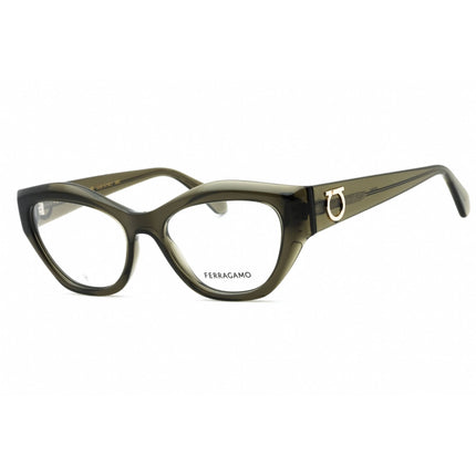 Salvatore Ferragamo Women's Eyeglasses - Transparent Khaki Cat Eye Frame | SF2982 320 ,