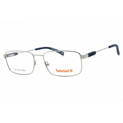 Timberland Men's Eyeglasses - Shiny Gunmetal Rectangular Metal Frame | TB1669 008 ,
