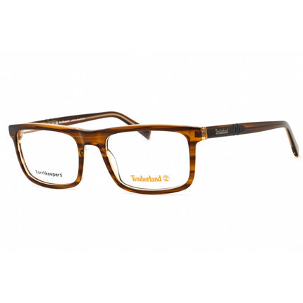 Timberland Men's Eyeglasses - Shiny Dark Brown Rectangular Acetate Frame | TB50023 048 ,
