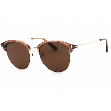 Tom Ford Unisex Sunglasses - Shiny Light Brown Round Acetate Frame | FT0889-K 45E ,