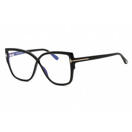 Tom Ford Women's Eyeglasses - Shiny Black Cat Eye Acetate Frame | FT5828-B 001 ,