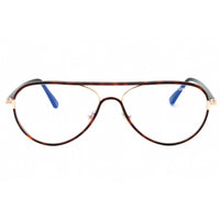 Tom Ford Men's Eyeglasses - Blonde Havana Aviator Full Rim Metal Frame | FT5897-B 053 ,