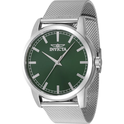 Invicta Men's Watch - Celestial Quartz Green Dial Silver Tone Mesh Bracelet | 48507 ,