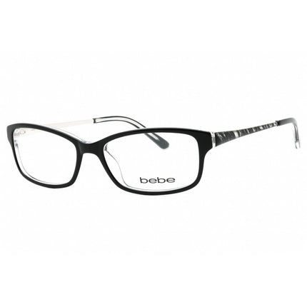 Bebe Women's Eyeglasses - Clear Demo Lens Jet Acetate Cat Eye Full Rim | BB5122 001 ,