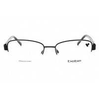 Bebe Women's Eyeglasses - Clear Demo Lens Jet Rectangular Half Rim Frame | BB5127 001 ,