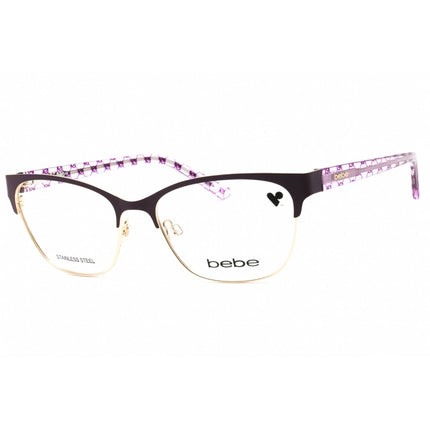 Bebe Women's Eyeglasses - Clear Demo Lens Plum Cat Eye Full Rim Frame | BB5196 500 ,