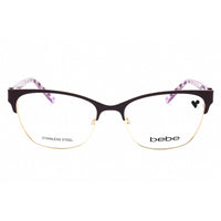Bebe Women's Eyeglasses - Clear Demo Lens Plum Cat Eye Full Rim Frame | BB5196 500 ,