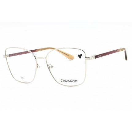 Calvin Klein Women's Eyeglasses - Silver Metal Butterfly Full Rim Frame | CK23128 045 ,