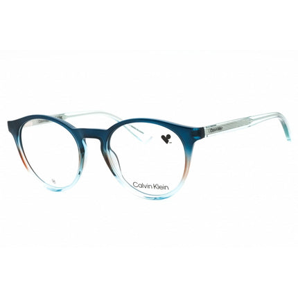 Calvin Klein Unisex Eyeglasses - Blue/Nude/Azure Round Full Rim Frame | CK23549 411 ,