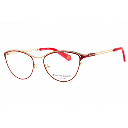 Christian Lacroix Women's Eyeglasses - Gold/Red Cat Eye Full Rim Frame | CL3053 293 ,