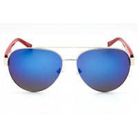 Fila Unisex Sunglasses - Blue Lens Silver Metal Aviator Full Rim Frame | SFI181 0SIL ,