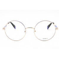 Furla Women's Eyeglasses - Clear Demo Lens Gold Round Full Rim Frame | VFU310 0SNC ,