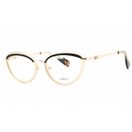 Furla Women's Eyeglasses - Rose Gold Metal Cat Eye Shape Full Rim Frame | VFU357 0300 ,