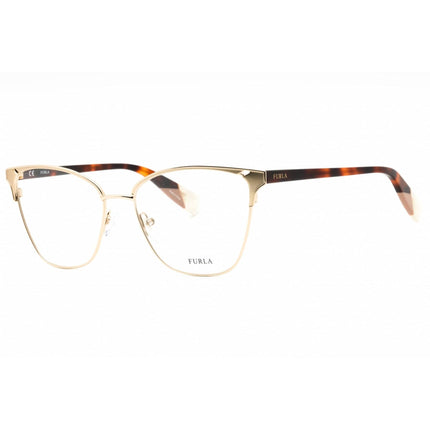 Furla Women's Eyeglasses - Gold Acetate/Metal Butterfly Full Rim Frame | VFU360 0300 ,