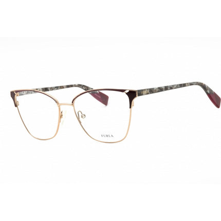Furla Women's Eyeglasses - Camel Acetate/Metal Butterfly Full Rim Frame | VFU360 08M6 ,