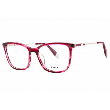 Furla Women's Eyeglasses - Burgundy Acetate/Metal Cat Eye Full Rim | VFU390S 0933 ,