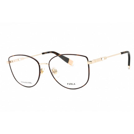 Furla Women's Eyeglasses - Tortoise Metal Cat Eye Shape Full Rim Frame | VFU391S 0320 ,