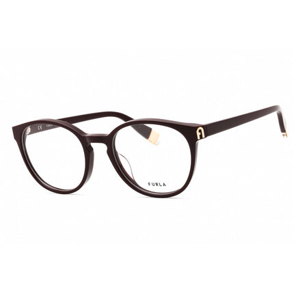 Furla Women's Eyeglasses - Burgundy Acetate Round Shape Full Rim Frame | VFU393 0G96 ,