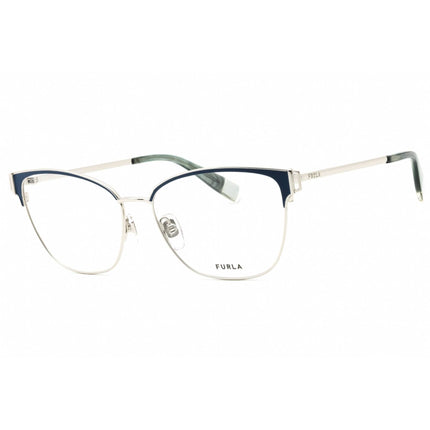 Furla Women's Eyeglasses - Silver Metal Cat Eye Shape Full Rim Frame | VFU443 0F94 ,