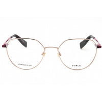 Furla Women's Eyeglasses - Rose Metal Geometric Shape Full Rim Frame | VFU502 0H60 ,