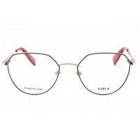 Furla Women's Eyeglasses - Burgundy Metal Geometric Shape Full Rim Frame | VFU502 0S87 ,