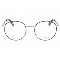 Furla Women's Eyeglasses - Clear Demo Lens Purple Metal Round Full Rim | VFU505 0SNA ,