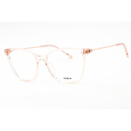 Furla Women's Eyeglasses - Transparent Glossy Pink Acetate/Metal Frame | VFU635 0856 ,